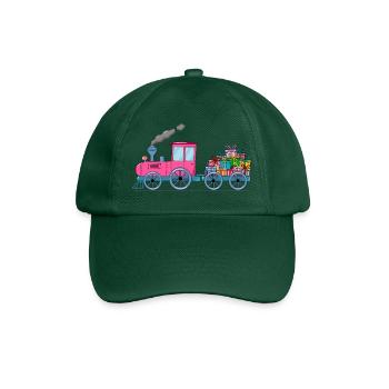 Children's train railway with trailer pink - Baseball Cap - bottle green - Front