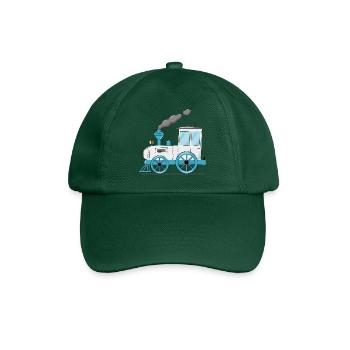 Kinderzug Eisenbahn weiß - Baseballkappe - Flaschengrün - Vorne