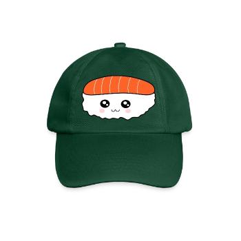 Kawaii,Nigiri,Salmon,Fish, Rice, Japan Cuisine - Baseball Cap - bottle green - Front