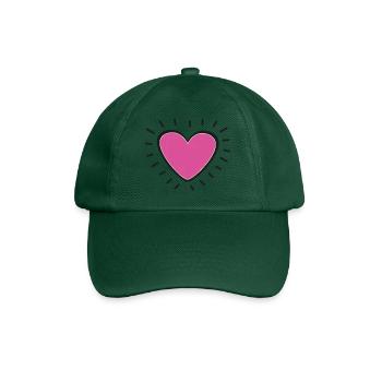 Pink Heart Burst Logo - Casquette classique - vert bouteille - Devant