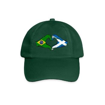 Brésil Ecosse drapeau mains forme de coeur utilisé - Casquette classique - vert bouteille - Devant