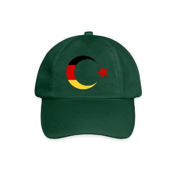Deutsche und Türkische Flagge - Baseballkappe - Flaschengrün - Vorne