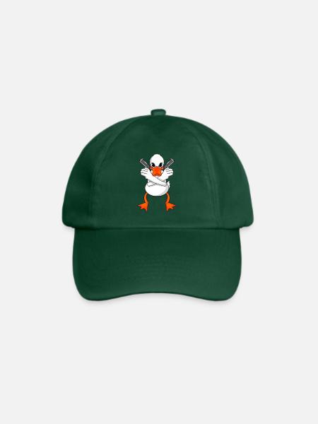 Ente mit Pistole - Baseballkappe - Flaschengrün