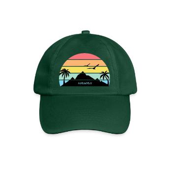 Hawaii Sonnenuntergang Silhouette Souvenir Palmen - Baseballkappe - Flaschengrün - Vorne