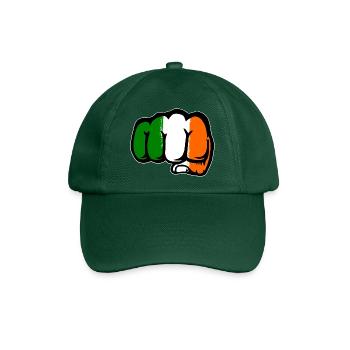 Irland Flagge Hand Faust - Baseballkappe - Flaschengrün - Vorne