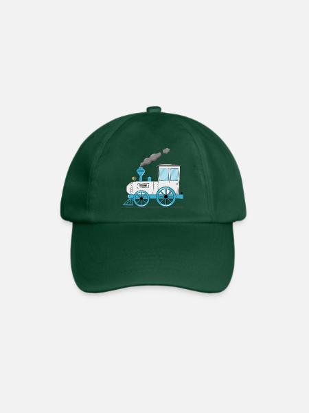 Kinderzug Eisenbahn weiß - Baseballkappe - Flaschengrün