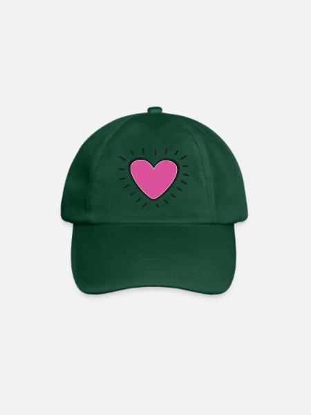 Pink Heart Burst Logo - Baseballkappe - Flaschengrün