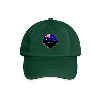 Perth Australien Flagge Skyline Silhouette Reisen - Baseballkappe - Flaschengrün - Vorne