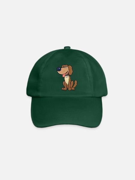 Lustiger Hund, Comicmotiv - Baseballkappe - Flaschengrün