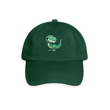 Süßer T-Rex Cartoon schüchtern grinsend - Baseballkappe - Flaschengrün - Vorne