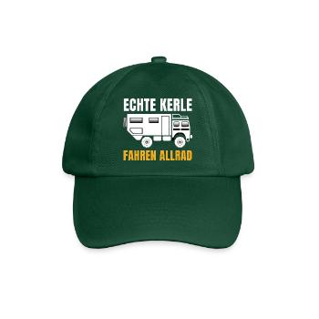 Echte Kerle fahren Allrad – Offroad Spruch - Baseballkappe - Flaschengrün - Vorne