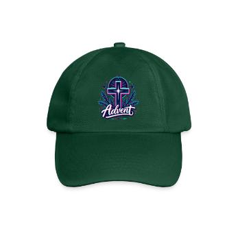 Advent Neon Kreuz mit Tannengrün - Baseballkappe - Flaschengrün - Vorne