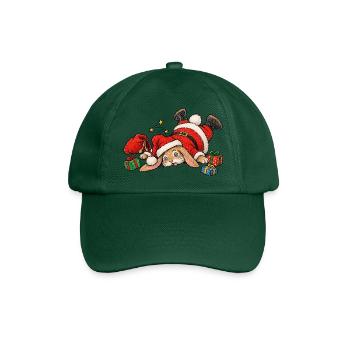Lustiger gefallener Hase Winter-Paket-Hasen-Humor - Baseballkappe - Flaschengrün - Vorne