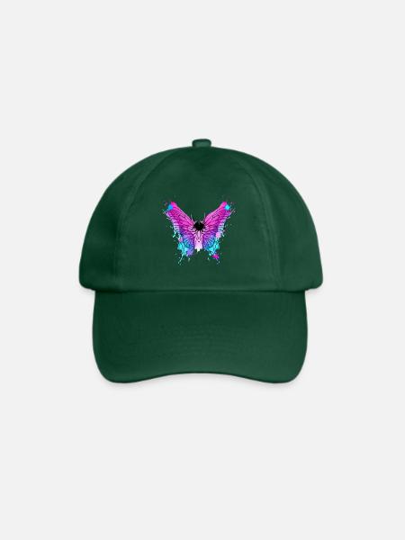 Schmetterling Aquarell - Baseballkappe - Flaschengrün