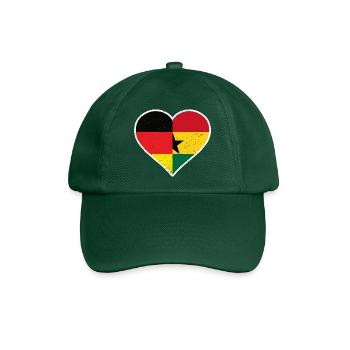 Germany Ghana Vintage Heart - Baseballkappe - Flaschengrün - Vorne