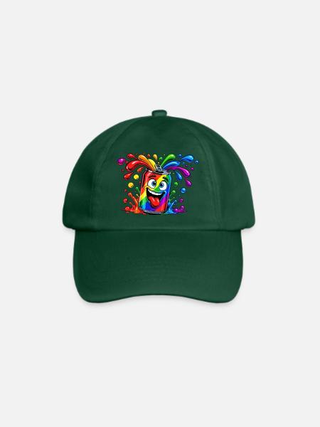 Regenbogen Dose Spaß - Baseballkappe - Flaschengrün