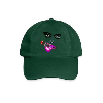 Neon Lippenkuss Zigarre Portrait - Baseballkappe - Flaschengrün - Vorne