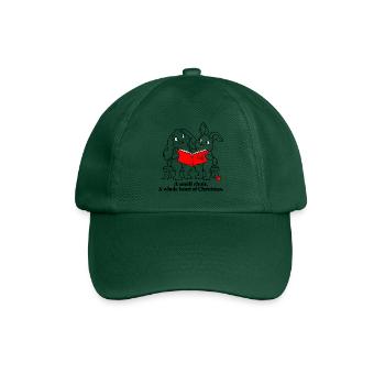 Zwei Weihnachtskaninchen singen ein kleines Liedchen - Baseballkappe - Flaschengrün - Vorne