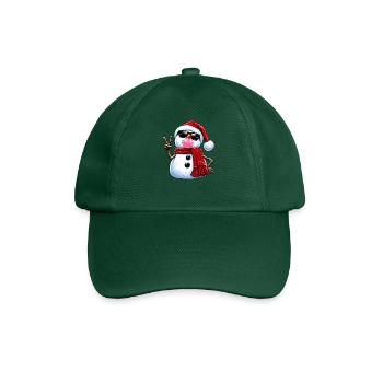 Cool Snowman Bubble Gum Sunglasses Christmas - Baseballkappe - Flaschengrün - Vorne