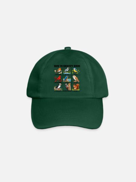 How to Identify Birds Funny Birding Birder Fitted - Baseballkappe - Flaschengrün