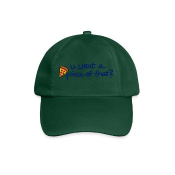 Lustiges Pizza Design für Pizza Lover - Baseballkappe - Flaschengrün - Vorne