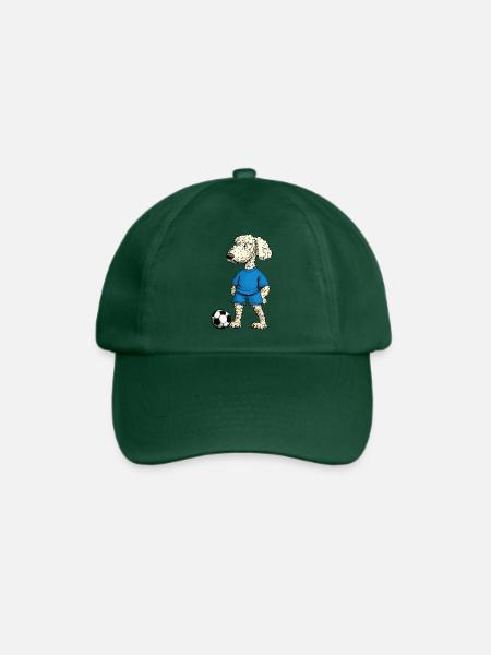 Pudel Fussballer Hund - Baseballkappe - Flaschengrün