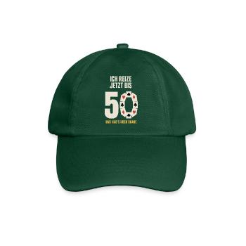 Ich reize jetzt bis 50 – Skat 50. Geburtstag - Baseballkappe - Flaschengrün - Vorne