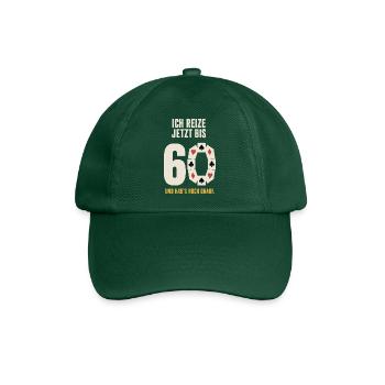 Skat 60. Geburtstag – Ich reize jetzt bis 60 - Baseballkappe - Flaschengrün - Vorne