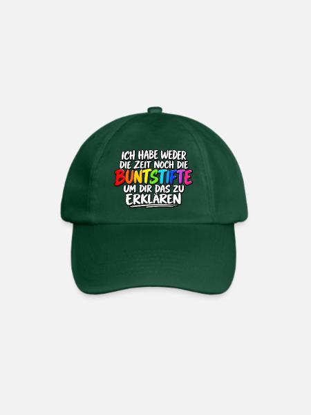 Buntstifte Regenbogen Zitat - Baseballkappe - Flaschengrün