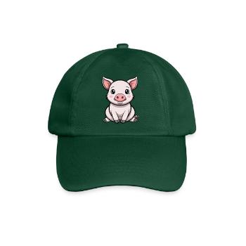 Süßes Baby-Schweinchen - Baseballkappe - Flaschengrün - Vorne