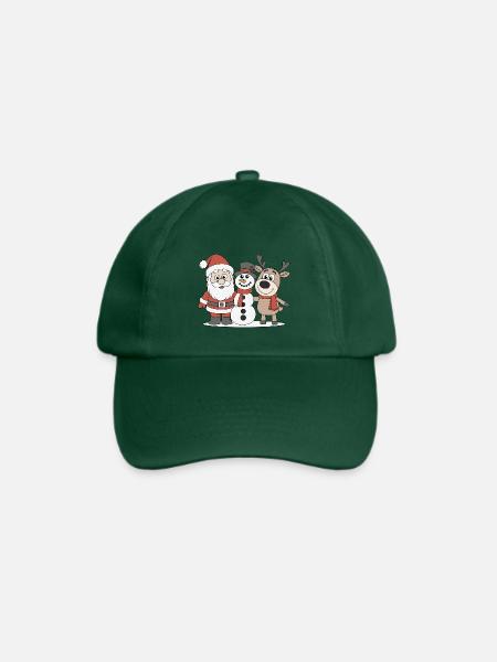 Weihnachts-Trio Cartoon Shirt Geschenk - Baseballkappe - Flaschengrün