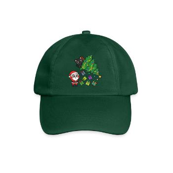 KatzenWeihnachtsbaum & Geschenke - Baseballkappe - Flaschengrün - Vorne