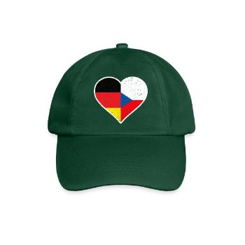 Germany Czech Republic Vintage Heart - Baseballkappe - Flaschengrün - Vorne