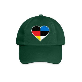 Germany Estonia Vintage Heart - Baseballkappe - Flaschengrün - Vorne