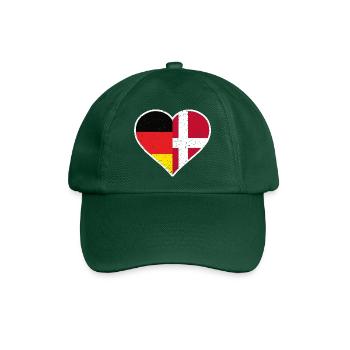 Germany x Denmark Vintage Heart - Baseballkappe - Flaschengrün - Vorne