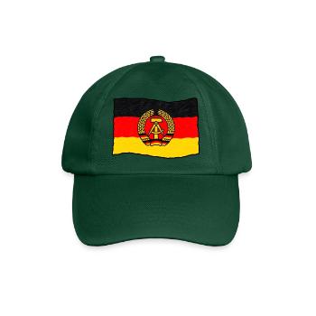 DDR Flagge – Handgezeichnet im Kinderstil - Baseballkappe - Flaschengrün - Vorne
