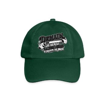 Morgen werde ich die beste Version meiner selbst sein (schwarz und schwarz) - Baseballkappe - Flaschengrün - Vorne