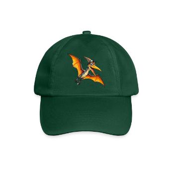 Dino mit Kopfhörer Sonnenbrille - Baseballkappe - Flaschengrün - Vorne