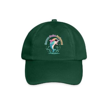 Regenbogendelfin gute Vibes - Baseballkappe - Flaschengrün - Vorne