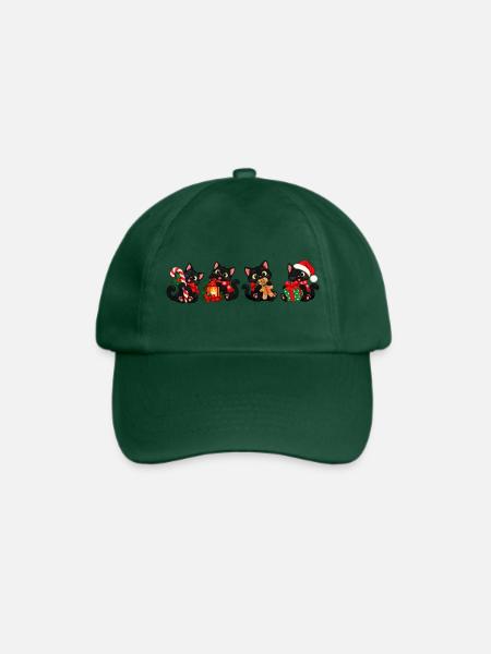 Weihnachten Schwarze Katzen - Baseballkappe - Flaschengrün