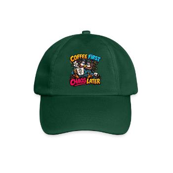 Erst Kaffee, dann Chaos - Baseballkappe - Flaschengrün - Vorne