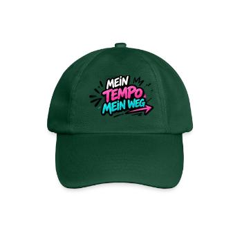 Mein Tempo Mein Weg Neon Grafik - Baseballkappe - Flaschengrün - Vorne