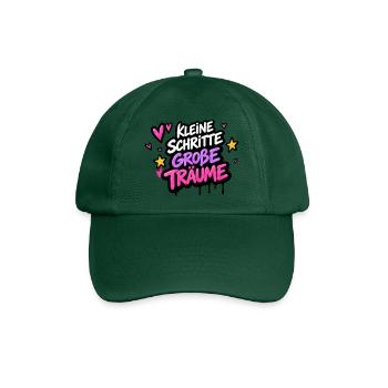 Kleine Schritte Große Träume Neon - Baseballkappe - Flaschengrün - Vorne