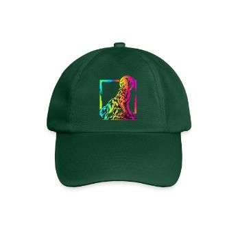 Heulender Wolf – Buntes Neon Graffiti Motiv - Baseballkappe - Flaschengrün - Vorne