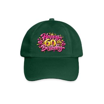Herzlichen Glückwunsch zum 60. Geburtstag Pink Graffiti: Ikonische Königin! - Baseballkappe - Flaschengrün - Vorne