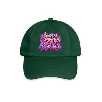 Herzlichen Glückwunsch zum 20. Geburtstag Neon Pink Graffiti: Slay Gift - Baseballkappe - Flaschengrün - Vorne