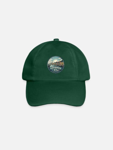 Kopenhagen, Dänemark Reiseabzeichen Nyhavn Souvenir - Baseballkappe - Flaschengrün