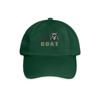 Ziege mit Militärhelm und Keep Calm Spruch - Baseballkappe - Flaschengrün - Vorne
