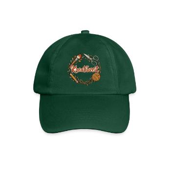Kreativzeit personalisierbar für Kreativgruppen - Baseballkappe - Flaschengrün - Vorne