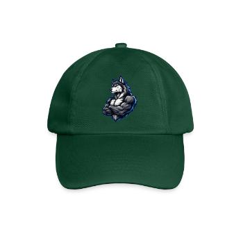 Wolf Comic Muskeln - Baseballkappe - Flaschengrün - Vorne